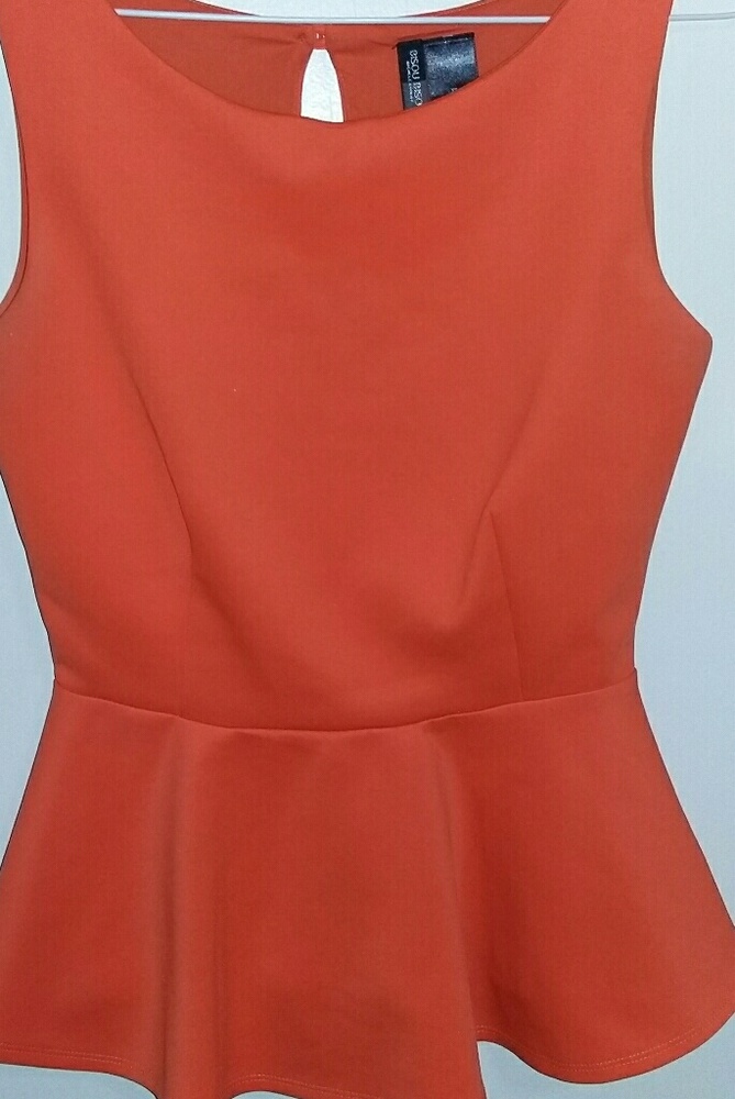 Orange peplum blouse